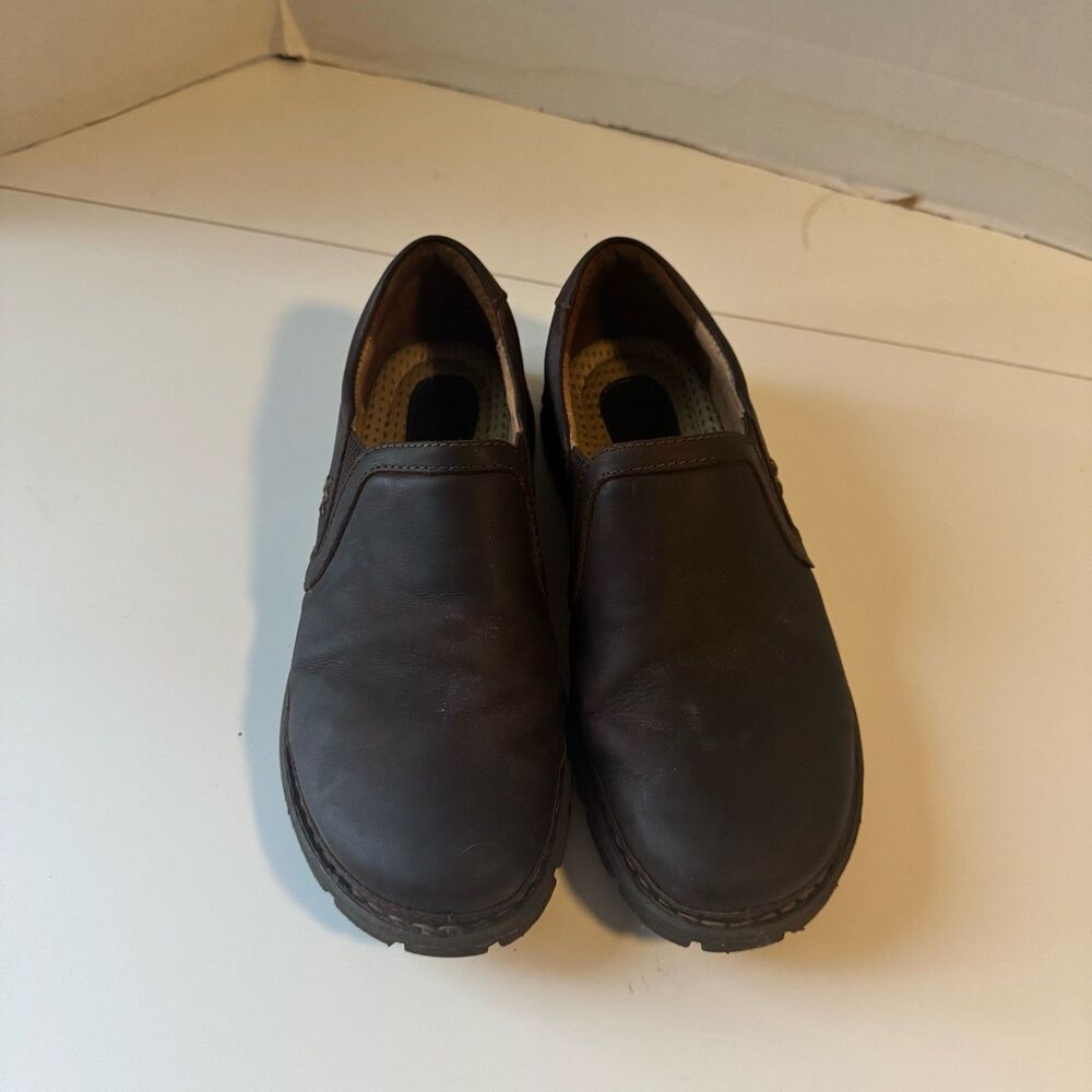 Born Men's Brown Leather Slip On Loafers Comfort Casual Moc Toe Shoes 10